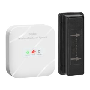Mailbox Alarm, Wireless, Battery Powered, White, 500ft Range, LED Flash & Sound Alerts, Low Battery Reminder, Easy Installation, Secure Your Mail & Never Miss an Alert