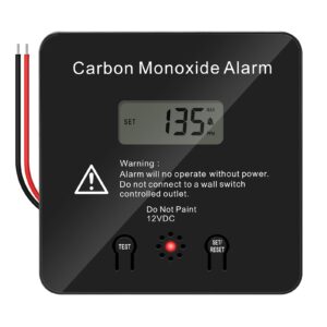 Marine Carbon Monoxide Detector with Customizable Alarms, 100dB Siren, LED Indicator, and 12V 3A NC Relay for Enhanced Safety