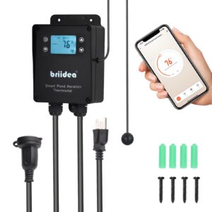 WiFi Pond Thermometer, 120V 1500W Smart Water Temperature Controller with Timer, Remote Monitoring via Smart Life App, Works with Alexa & Google Assistant, Ideal for Koi Ponds & Fish Tanks