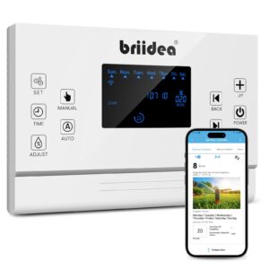 8 Zones WiFi Smart Sprinkler Controller, Automatic Irrigation Controllers with Customized Watering Schedule & Seasonal Adjustment, Water Efficiently and Keep Your Plants Healthy, MK-117