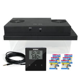 Electric Cabinet Humidifier, 30?C80% RH Settings, Precise Temperature & Humidity Monitoring, Fits 10?C20 Cu. Ft. Cabinets, 12V Adapter Powered