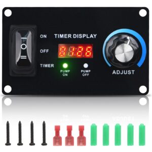 12V Smart Livewell Aerator Timer with LED Screen, Auto/Manual Modes, Waterproof Corrosion-Resistant Metal Panel, Precise Oxygen Control in Fishing Boats & Bait Tanks