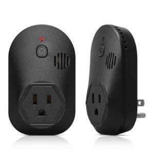 Power Failure Alarm with LED Indicator & 80dB Siren, Powered by Rechargeable Battery (included), Perfect for Monitoring Refrigerators, Freezers, Sump Pumps, Aquariums, 01, Black, MK-125