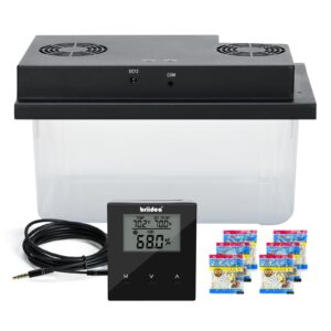 Electric Humidifiers for Cabinet (10-50 Cubic Ft.), 30% RH~80% RH Humidity Setting Values, Perfect Monitoring Temperature and Humidity, 12V Adapter Power Supply